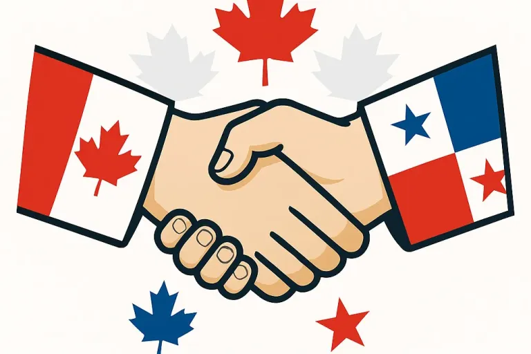 Panama and Canada Launch Export Capacity Initiative Under Free Trade Agreement candada panama flag shaking hands