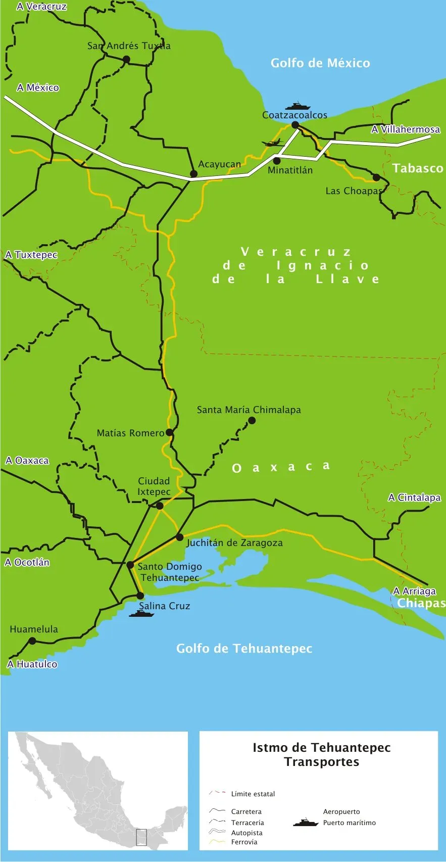Istmo de Tehuantepec transportes