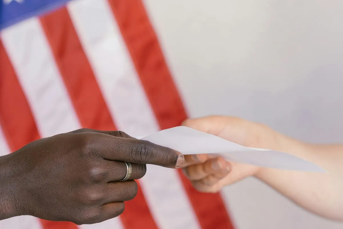 us form USA flag in background