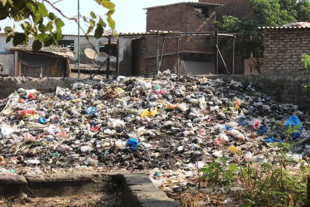 illegal landfill trash dumping site