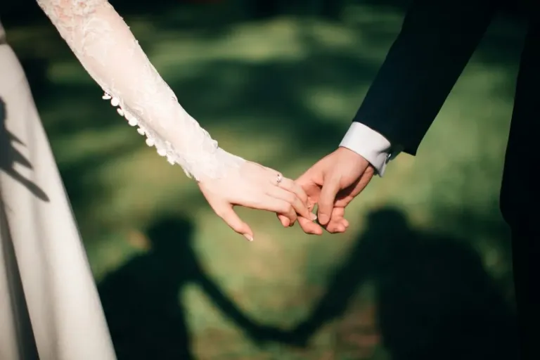 marriage wedding holding hands