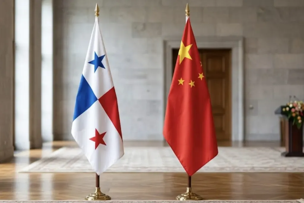 panama and china flag