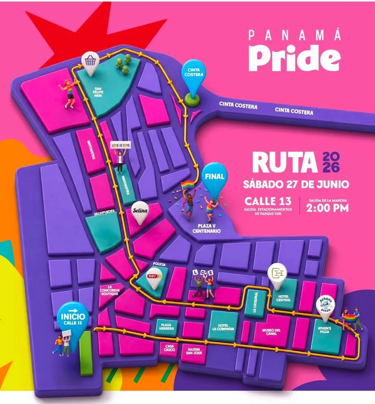 pride march route 2026