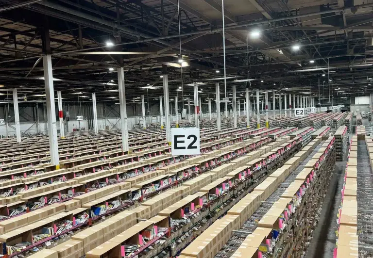 warehouse full of books to be scanned and destroyed for project panama