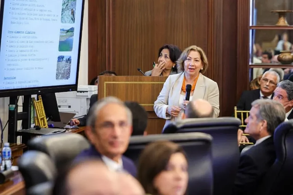 Luz Graciela de Calzadilla, director of the Panama Meteorology and Hydrology Institute IMHPA updates the Cabinet on the current state of the El Niño phenomenon