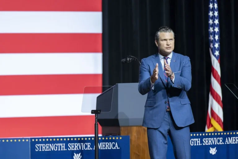 Pete Hegseth at Quantico in September 2025 By U.S. Secretary of War - 20250930-D-HB628-2612, Public Domain, https://commons.wikimedia.org/w/index.php?curid=175866191 Secretary of War