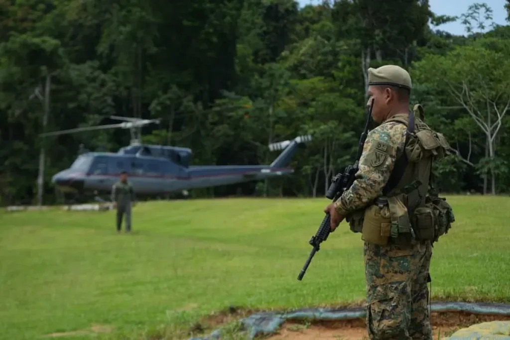 Helicopter Colombia border security Photo Credit SenaFront