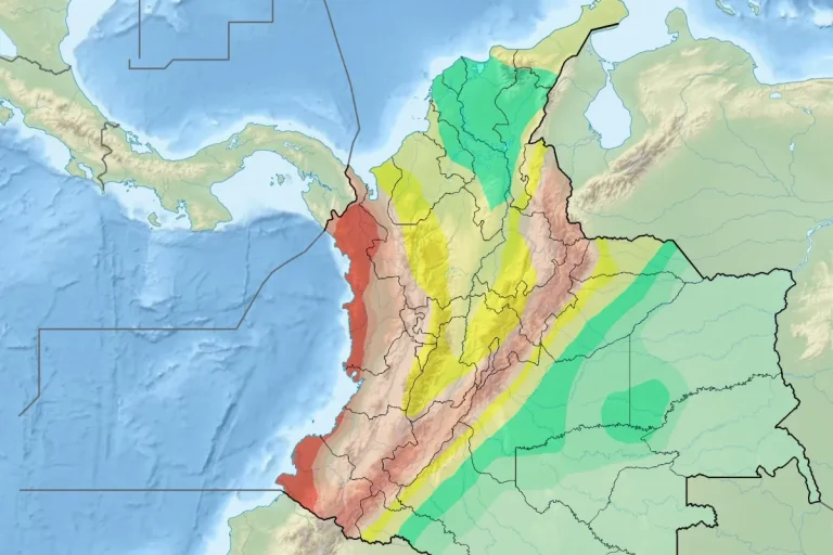 Colombia Earthquake Seismic Map By Grundkarte Milenioscuro, Relief Alexrk2 - background : File:Colombia relief location map.jpgdata : INGEOMINAS, CC BY-SA 3.0, https://commons.wikimedia.org/w/index.php?curid=17851852