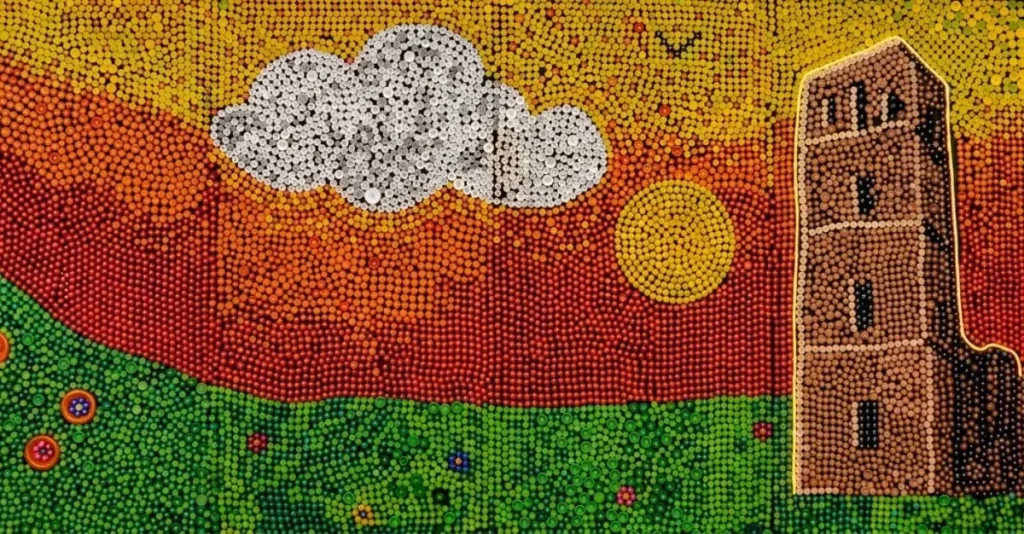mureal made from bottle caps