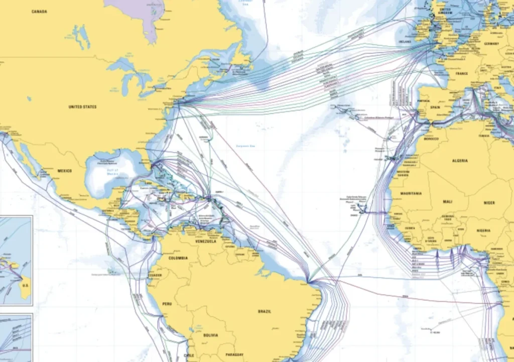 submarine cable map 2022 by telegeography.com