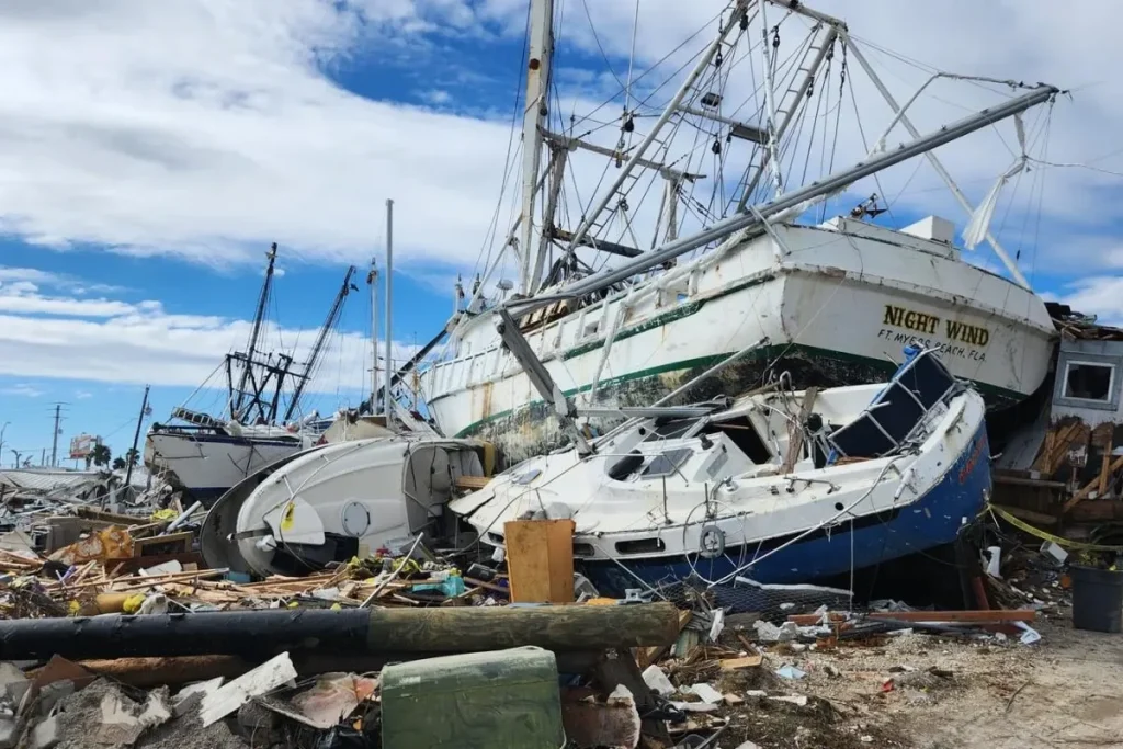 Damage Boats After Storm