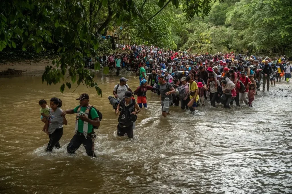 Darien Gap crossing. By AP.