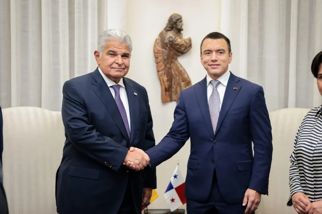 Ecuador President Novoa With Panamenian President Mulino - Ecuador becoming Friendly Nation