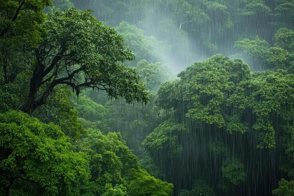 rainforest green trees rain rain photo. IA Empowered.