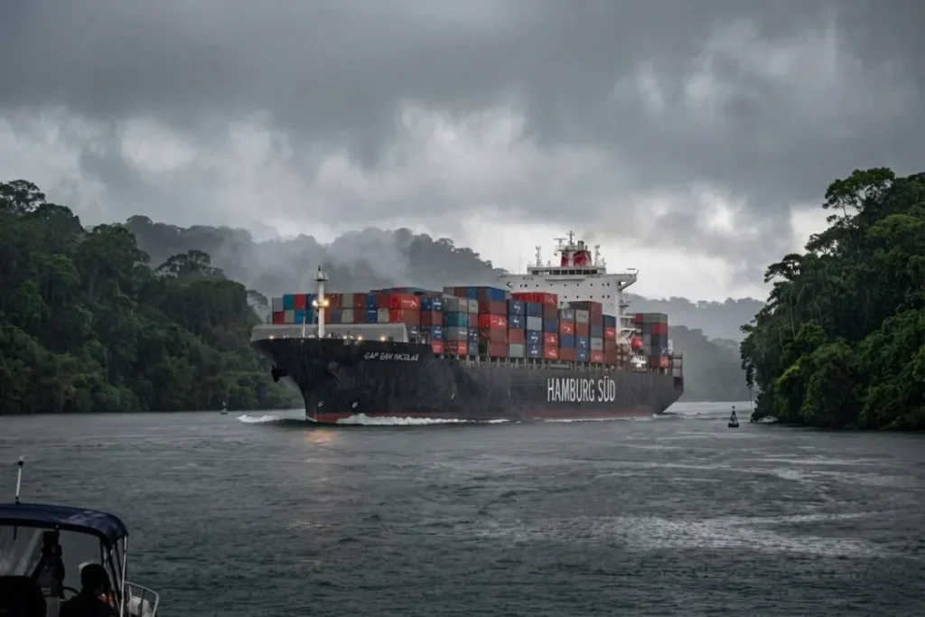 ship crossing the canal