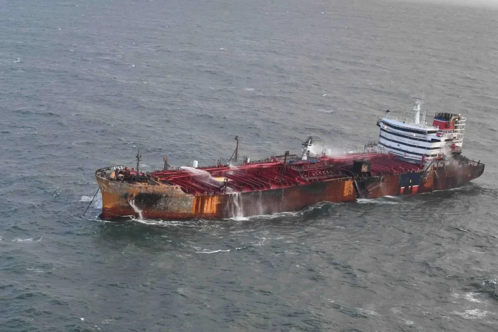Vessel after fire. By EF.