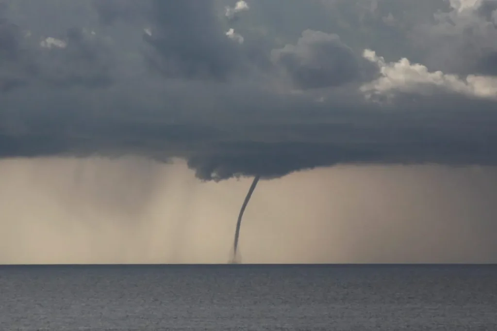 Waterspout on the distance